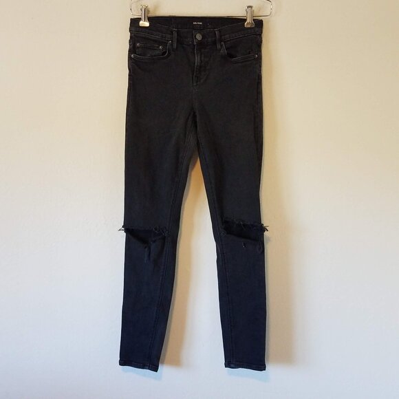 GRLFRND Candice Women's 27 Distressed Black Jeans Denim Cotton Elastane - Picture 1 of 11